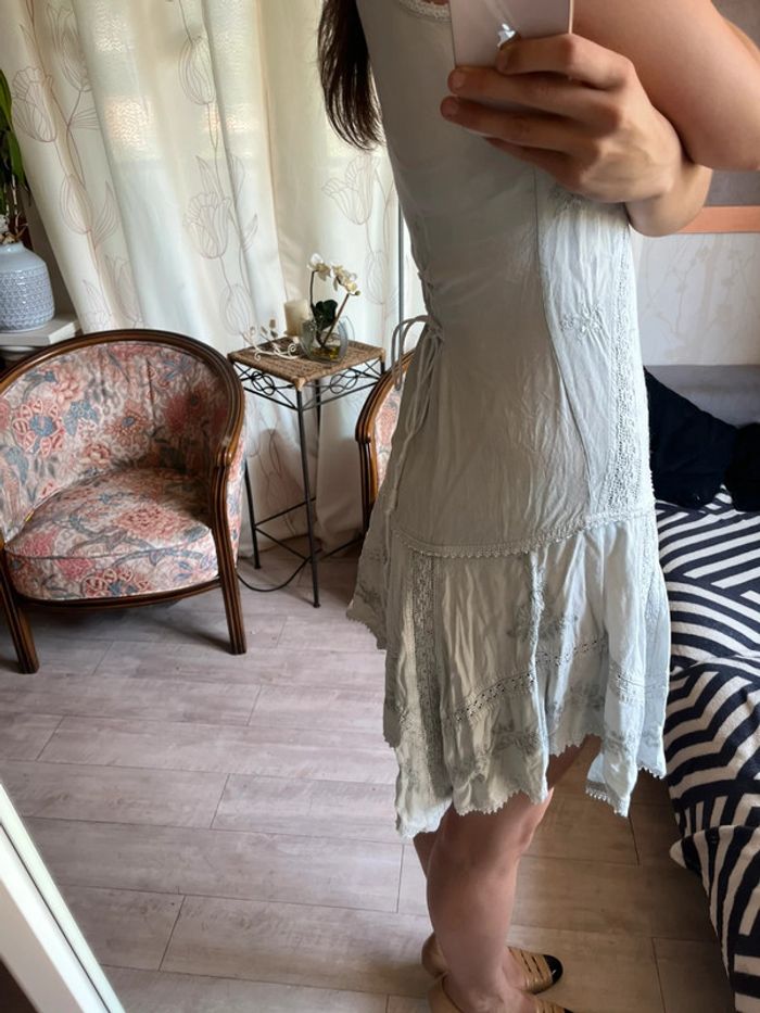 Robe asymétrique lin vintage bohème champêtre country western - photo numéro 3