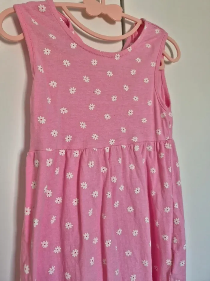 Belle robe d'été KIABI taille 2 ans 92cm rose à fleurs sans manches 24 mois - photo numéro 2
