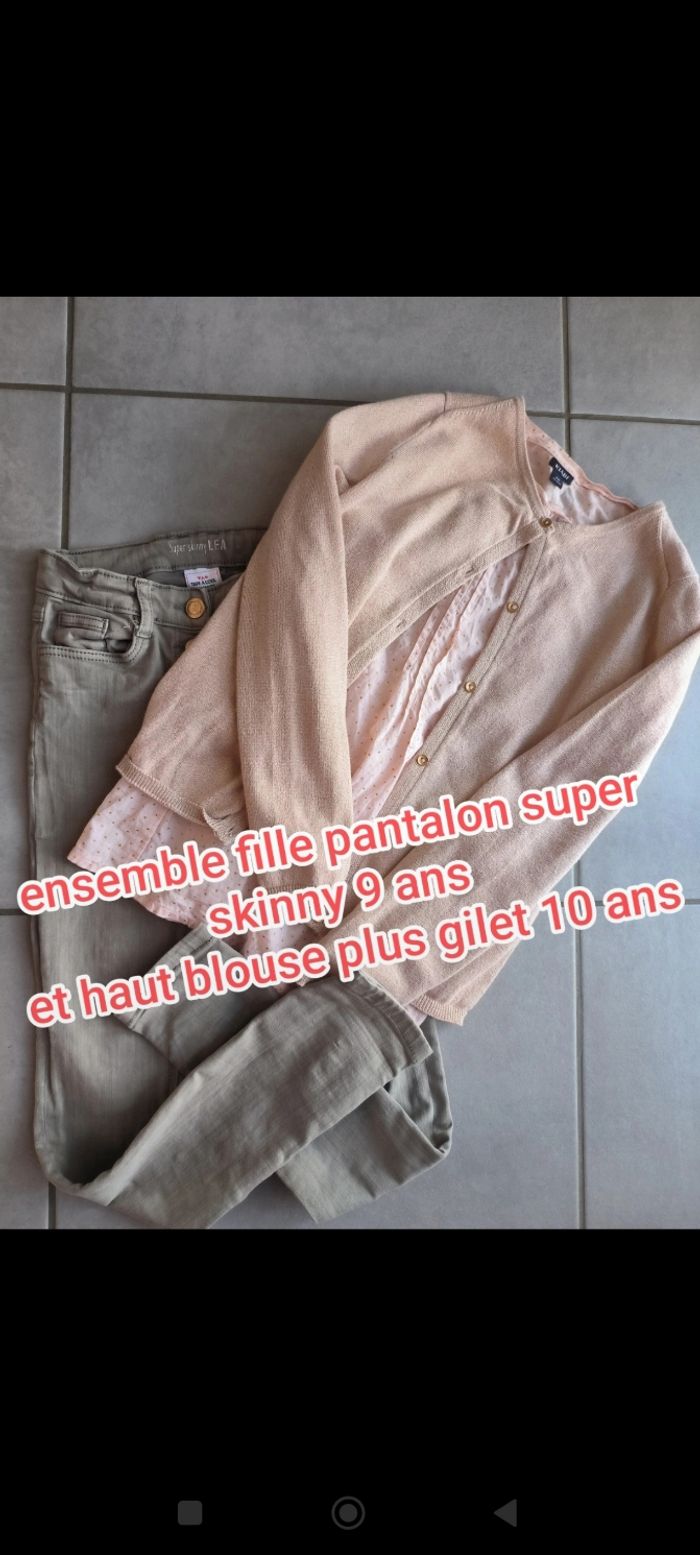 Ensemble fille pantalon 9 ans et haut 10 ans