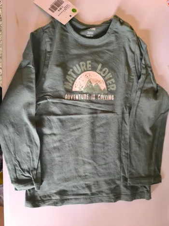 310962 tee-shirt ML vert garçon 36 mois kiabi