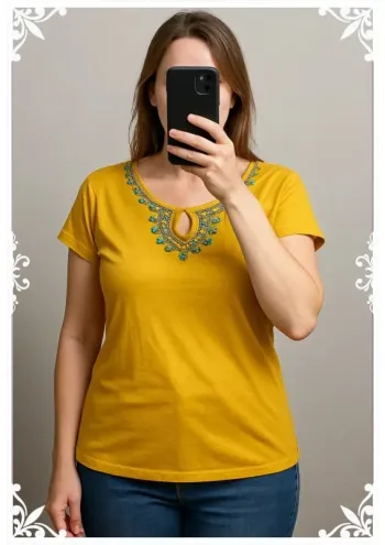 🌞 T-shirt jaune éclatant – Atlas For Women – Taille 38/40