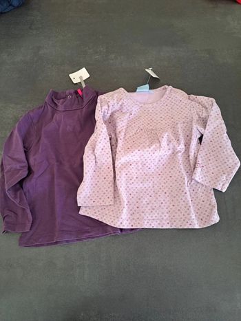 lot de 2 sous pull mauve  23 m