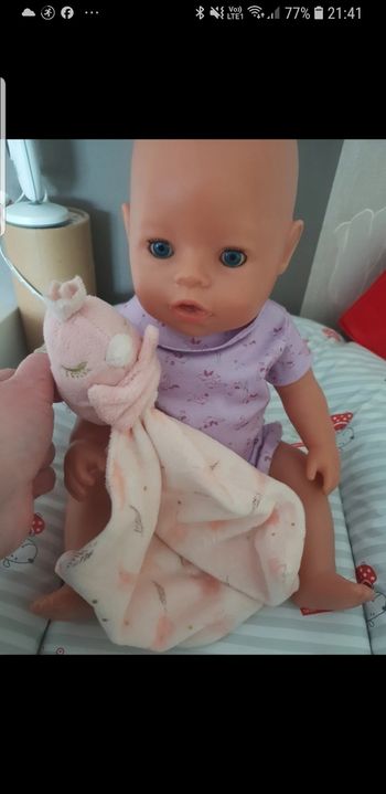 Doudou en velours à plumes et petit oiseau Orchestra NEUF