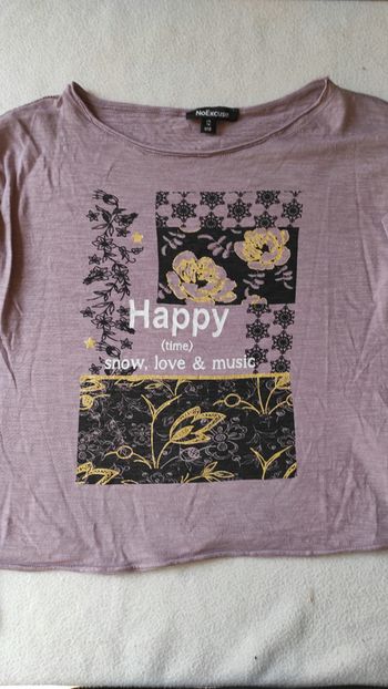 Tee shirt violet et doré