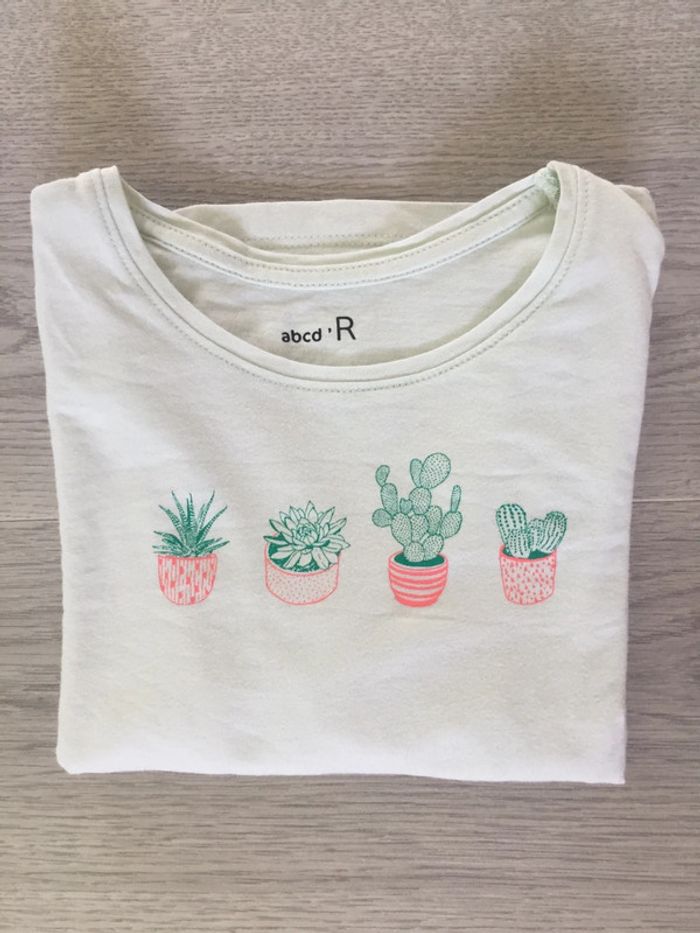 T-shirt manches longues fille 5 ans cactus pull fin - photo numéro 7