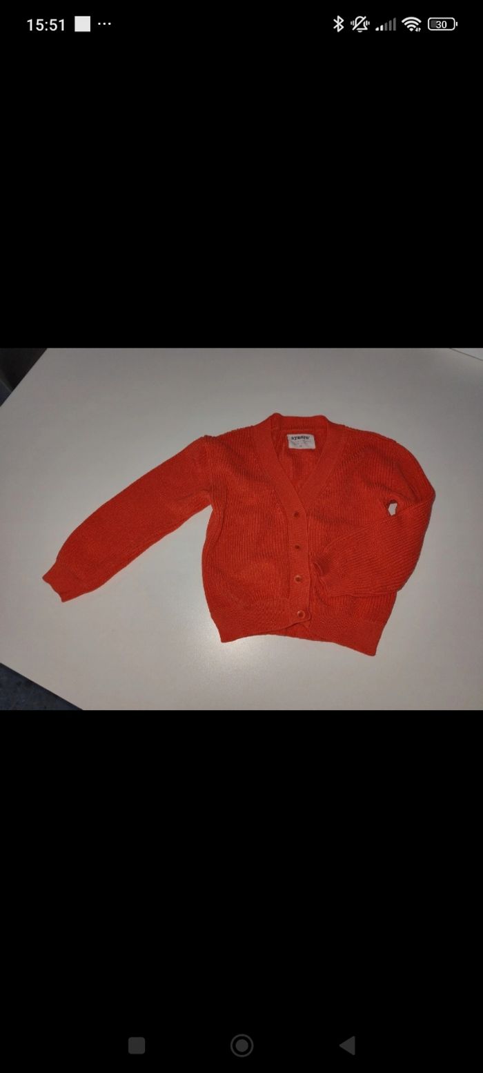 Gilet orange fille 3 ans