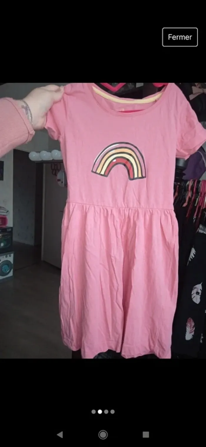 Robe rose manche courte