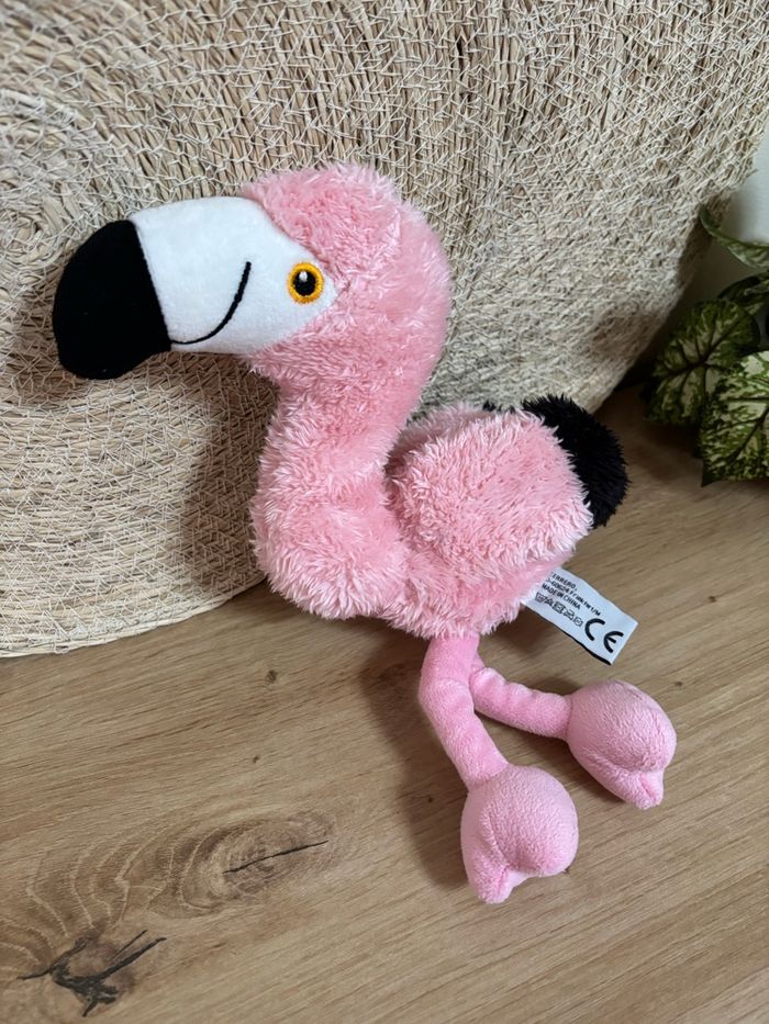 Doudou flamant rose noir kinder - photo numéro 3