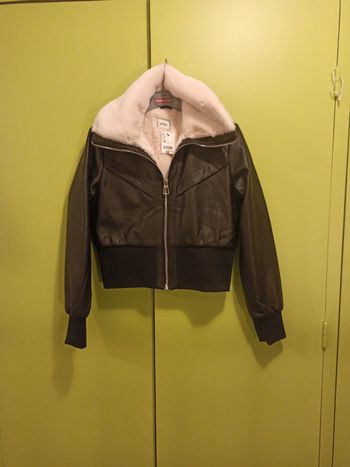 Veste noire similicuir doublure polaire