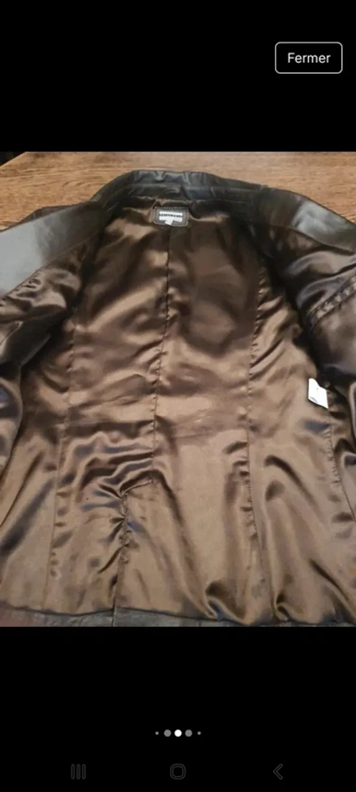 Veste Blazer en cuir Marron Etam fr 44 be 42 - photo numéro 9