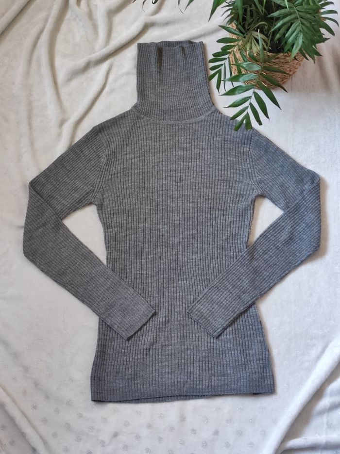 Pull gris col rouler taille S - photo numéro 2