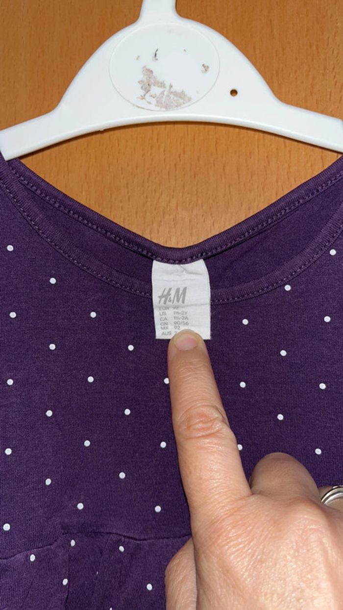 Robe mauve à pois blanc taille 18 mois / 2 ans - photo numéro 3