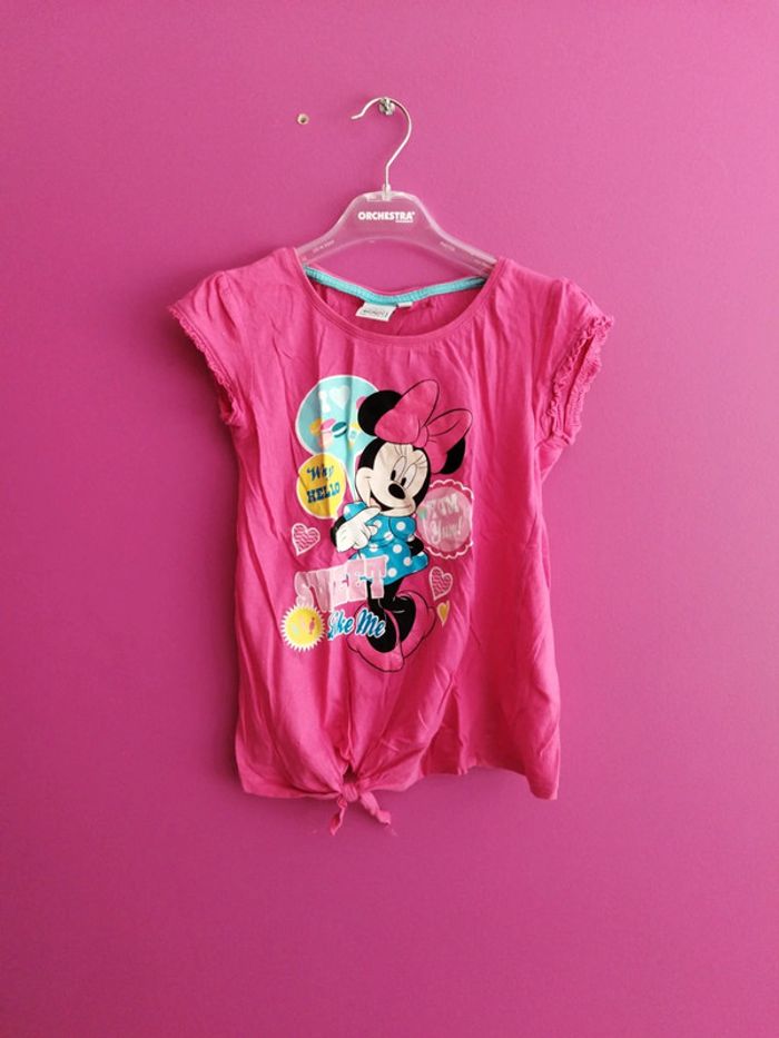 Tee-shirt manches courtes fille Minnie Disney taille 8 ans b1