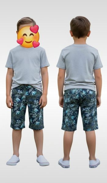 Short Chino à Imprimé Tropical