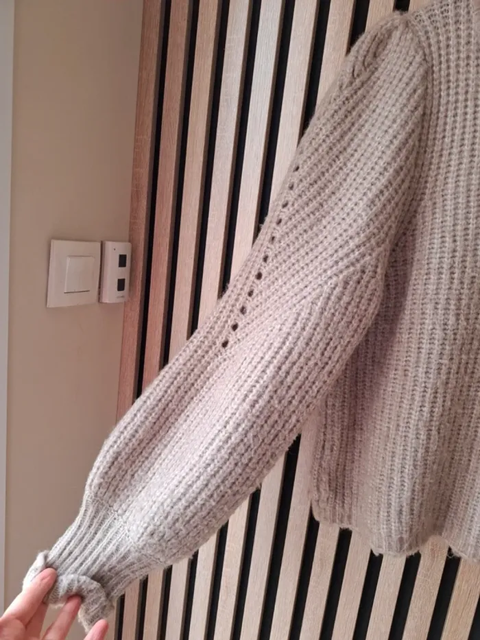 Pull beige moelleux Camaïeu T L - photo numéro 4