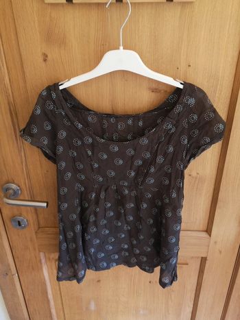 T-shirt à courtes manches en brun, blanc et bleu IKKS 36