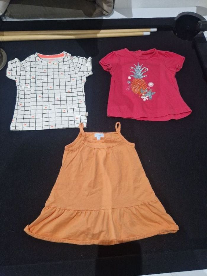 Lot de 3 T-shirts Bébé Fille 9 M