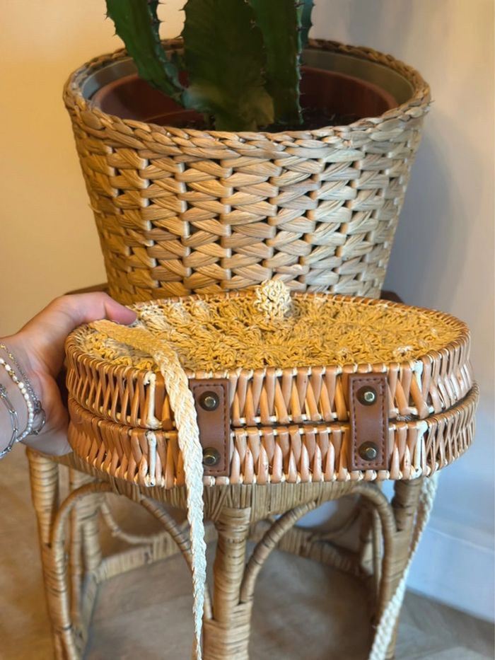 Sac bandoulière rond macramé fait main - photo numéro 6