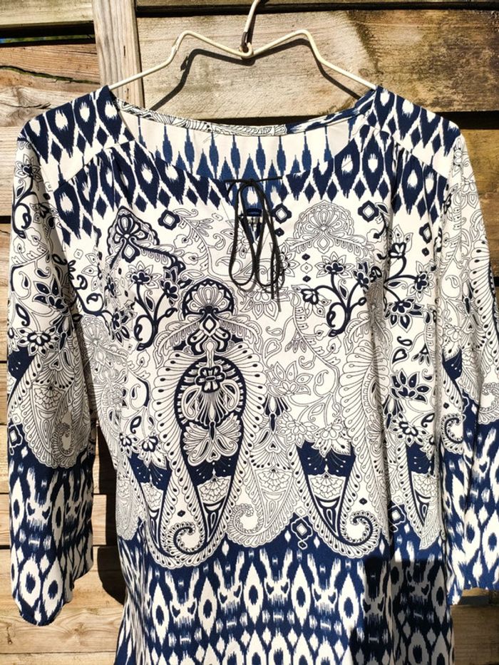 blouse S M bleu blanc cassé - photo numéro 4
