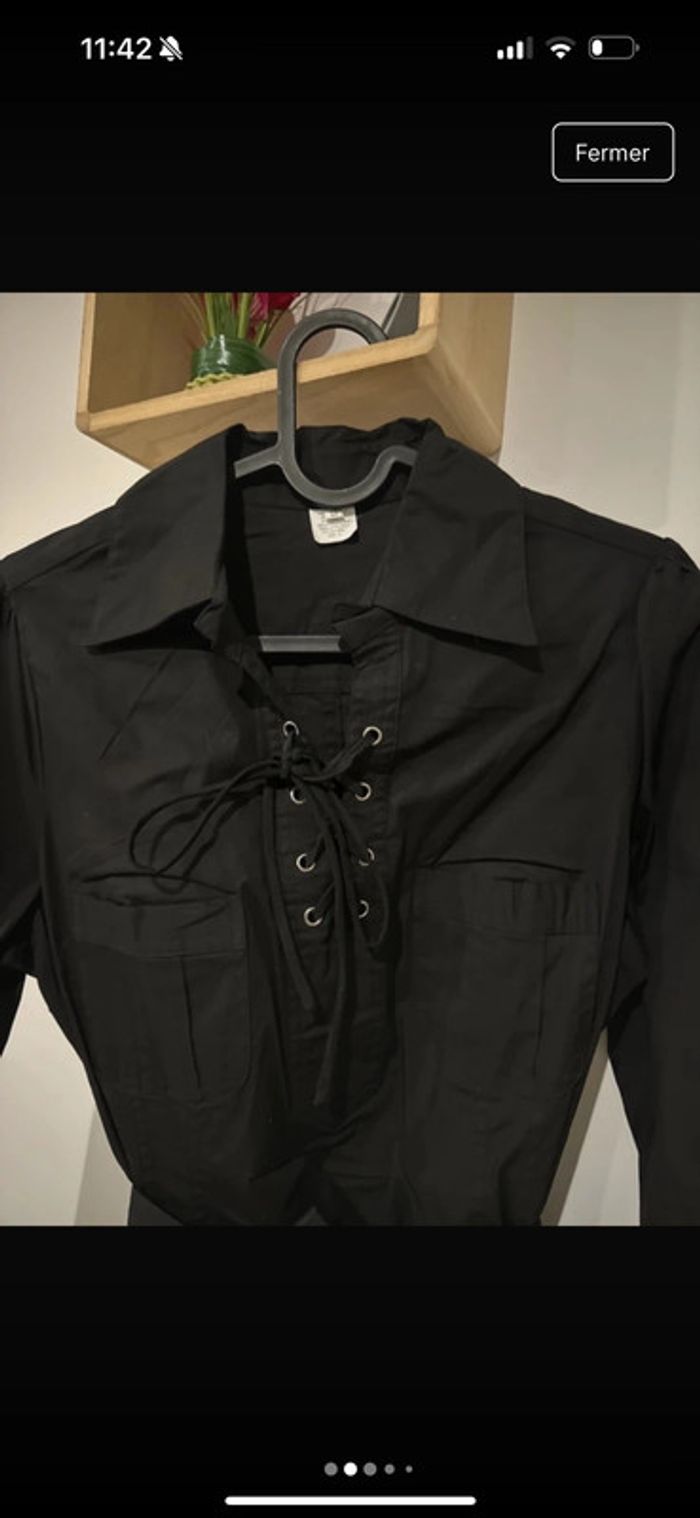 Chemise noire tunique - photo numéro 2