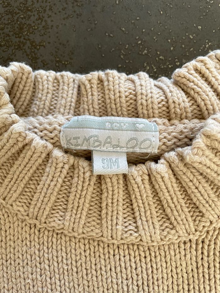 Pull beige  hiver garçon 9 mois Kimbaloo - photo numéro 2