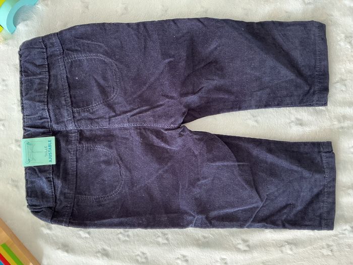 pantalon en velours marine u tout petits 12 mois taille réglable - photo numéro 8