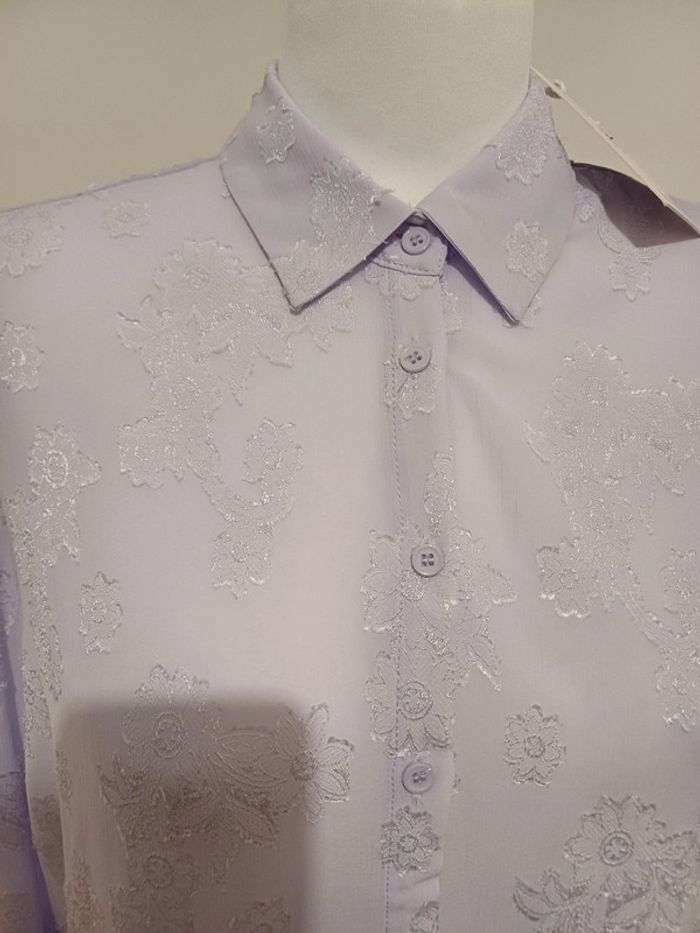 Chemise transparente couleur Lilas neuve Kilky taille S 36 - photo numéro 3