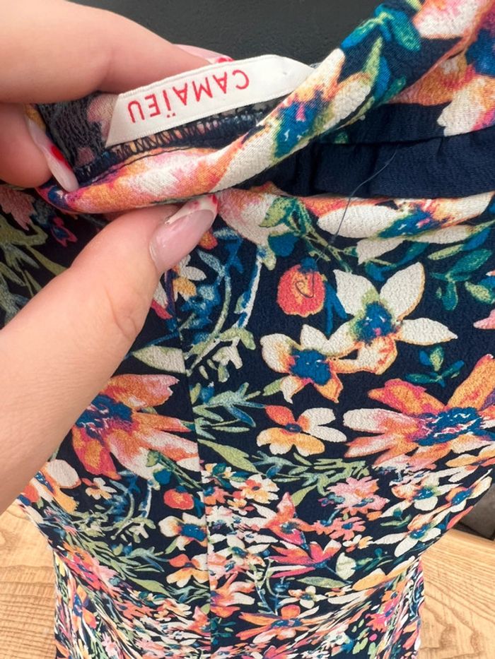 Combishort combinaison d’été taille L 40 femme à fleurs camaïeu - photo numéro 4