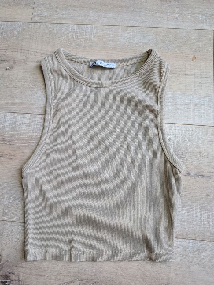 Débardeur beige Zara taille S - photo numéro 3