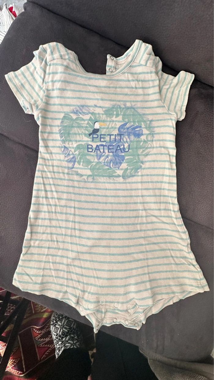 Combicourt marinière monstera Petit Bateau 18 mois TBE (8€)