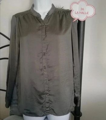 Chemise satinée kaki femme.36.
