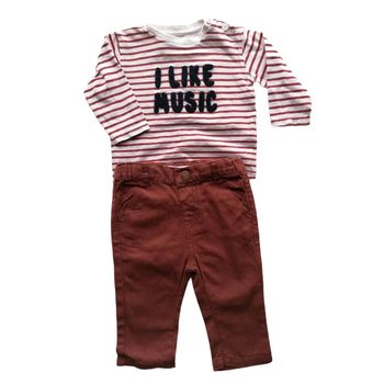 Ensemble pantalon + tee shirt – 6 mois