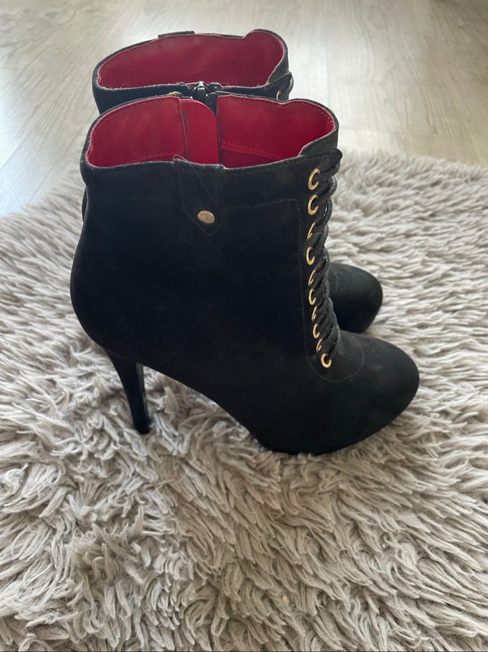 Bottines à talon en daim - photo numéro 3