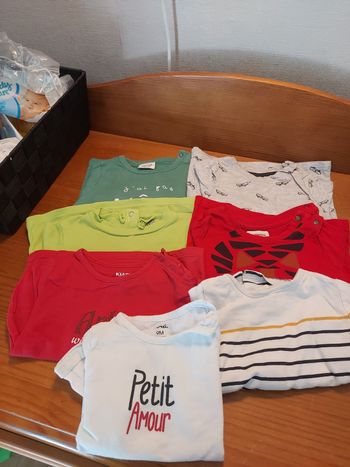 Lot de 7 t-shirt manches longues  9 mois 71cm