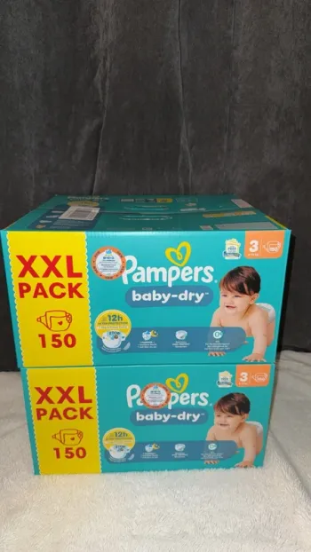 Couches Pampers XXL Taille 3 Lot x2 Neuf
