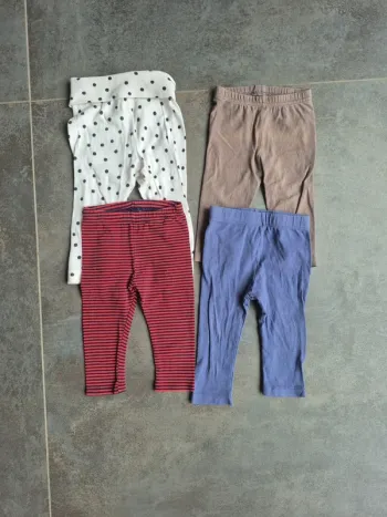 Lot 4 leggings 6 mois fille
