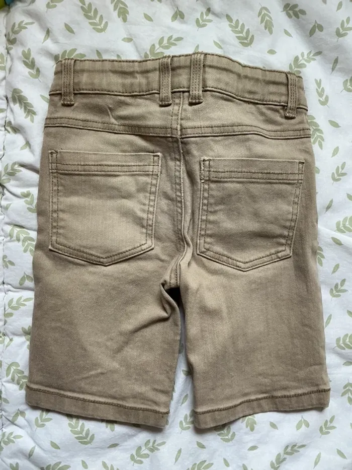 short en jean beige taille réglable vertbaudet 6 ans - photo numéro 5