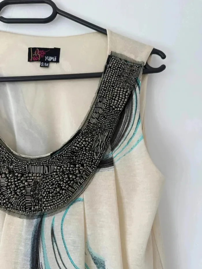 Robe Courte - Motif Vagues Abstraites - Style Original - Taille S - photo numéro 3