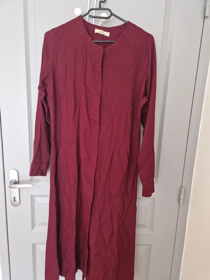 Veste tunique zippée bordeaux avec poches taille L neuve
