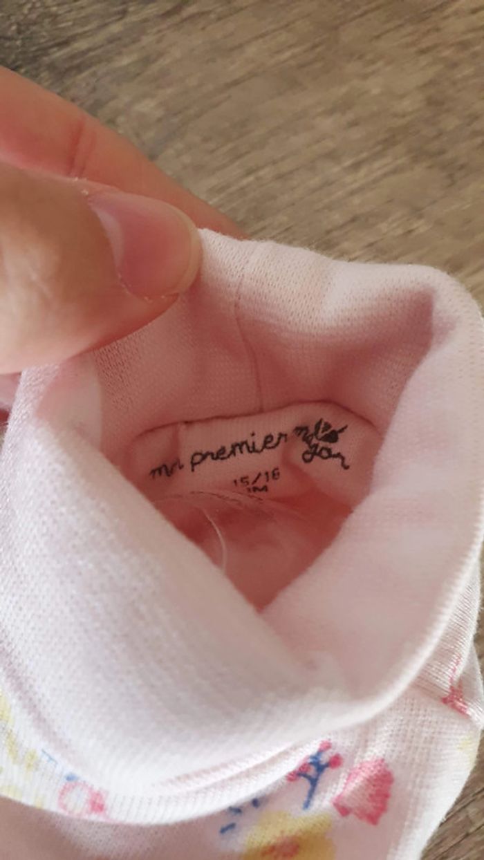 Lot chaussons et moufles rose à fleurs - photo numéro 5