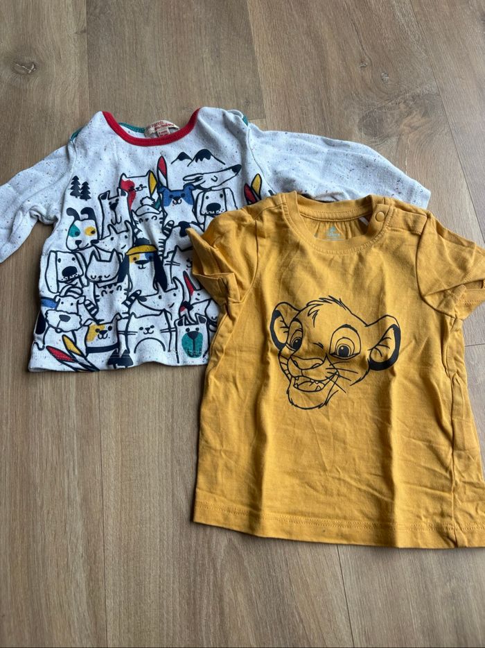 👶 Lot 2 t-shirts bébé – 9 mois