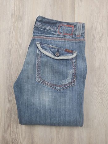Jean Teddy Smith vintage – coupe droite – rapiéçages d’origine – taille 33/M/42