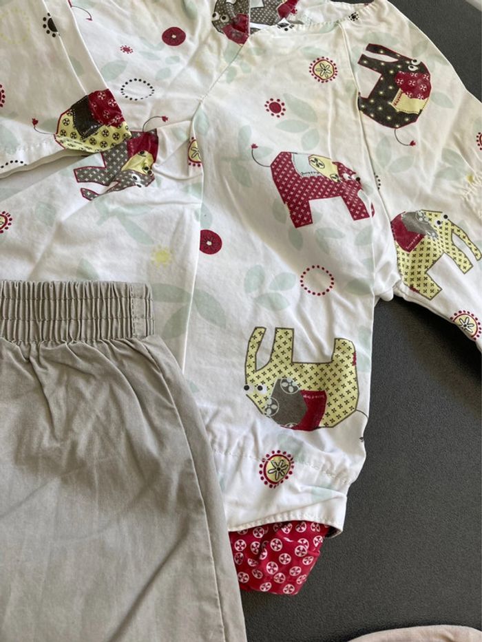 Lot ensemble vêtement 12 mois fille garde robe pantalon tunique - photo numéro 7