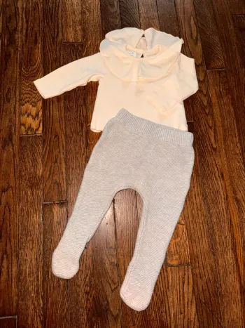 Haut Zara et bas en maille vertbaudet 3 mois