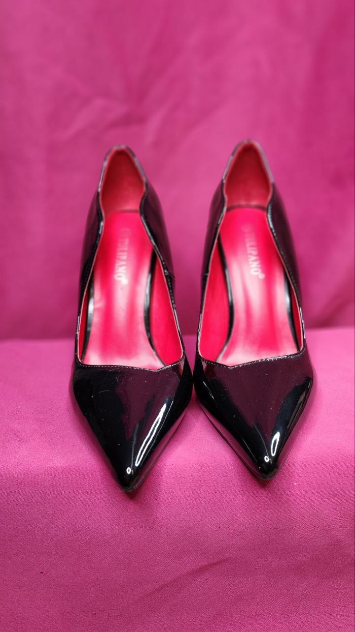 Escarpins à Talons Aiguilles en Cuir Verni Tulipano – Doublure en Cuir Véritable – Taille EU 39 (Con - photo numéro 4