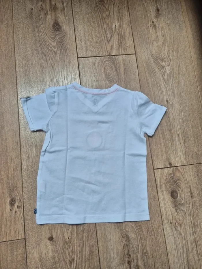 Tee-shirt MC okaidi blanc "tennis team club" 4 ans neuf jamais porté - photo numéro 3