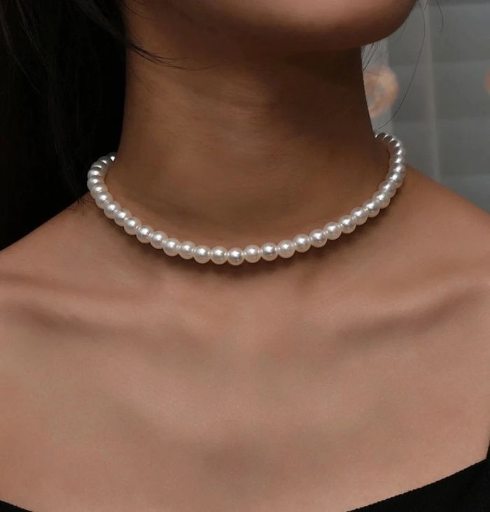Collier Aesthetic de perles Blanches