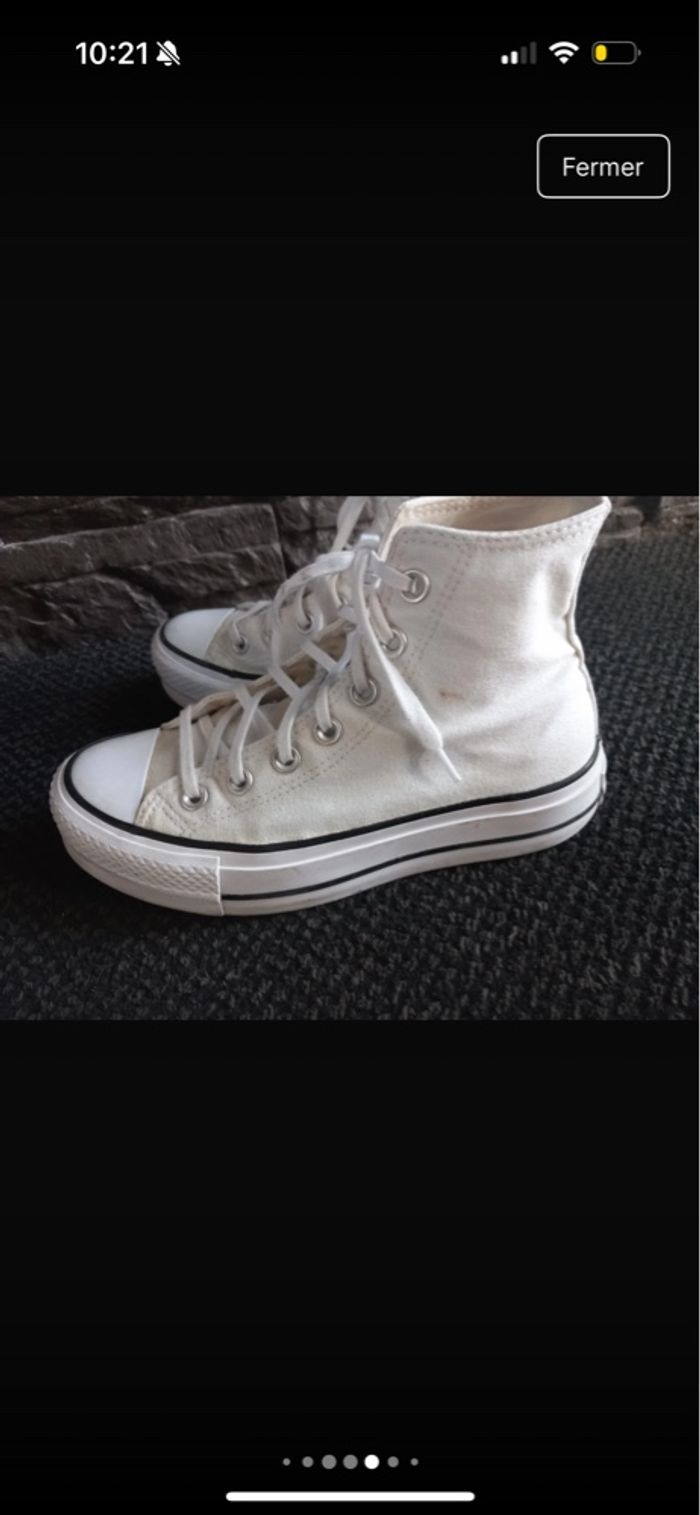 converses blanches plateforme femme - photo numéro 5