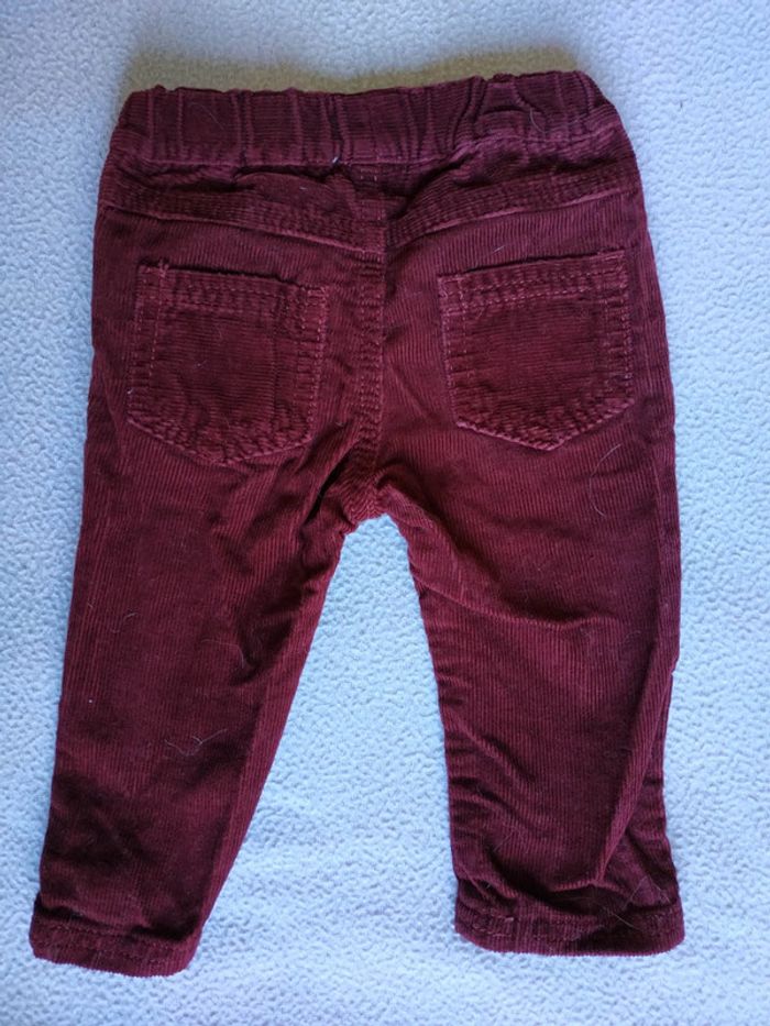 Pantalon velour bordeaux - photo numéro 2