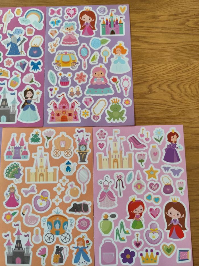 Lot de 5 planches de stickers princesse #1 - photo numéro 3